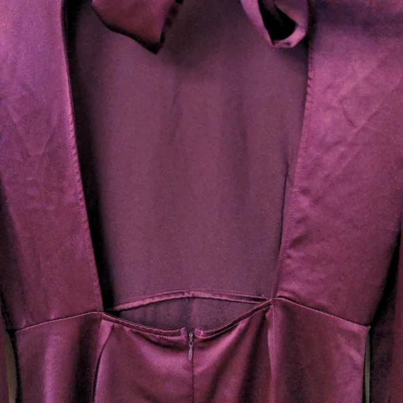 Topshop Satin Tie Back Midi Dress Size 10 - Picture 9 of 12